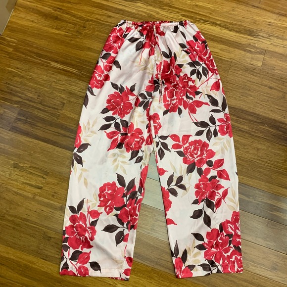 Y2K Victoria's Secret Floral Print Pajama Pants Womens Size Small Lounge Sleep - Picture 1 of 7